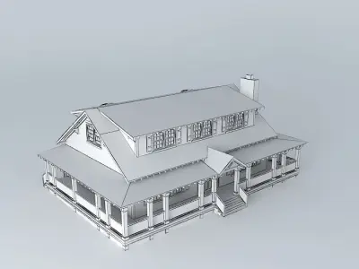 Seaside Craftsman Huge Cabin House Free 3D model