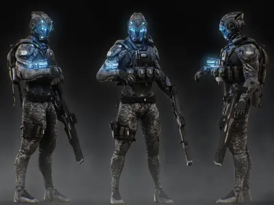 Sci Fi Soldiers 3D Model Pack