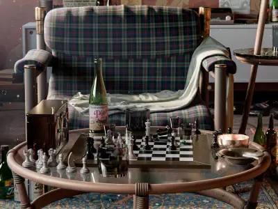 Queens Gambit - Social Scene 3D model