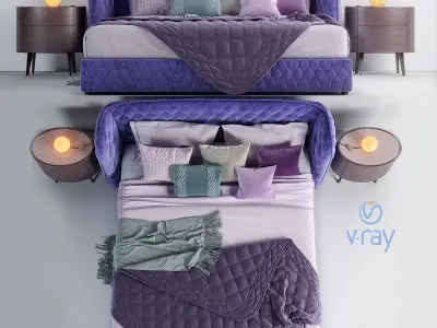 REDONDO BED - Kelly bed side table -84 Table Light 3D model