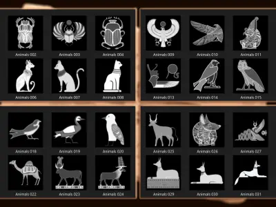 520 Egyptian Ancient symbol Alpha and photoshop brush 3D model