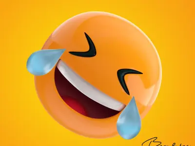 Emoji Rolling on the Floor Laughing 3D model