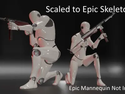 MP40 Rigged Low-poly 3D model