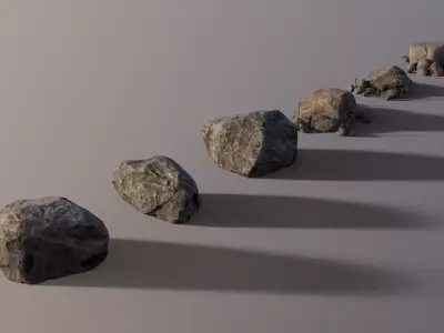 Rock assembly set Low-poly 3D model