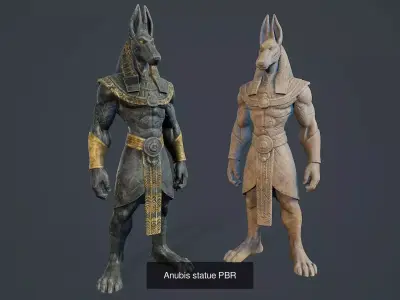 Egyptian statues PBR V1 3D Model Pack