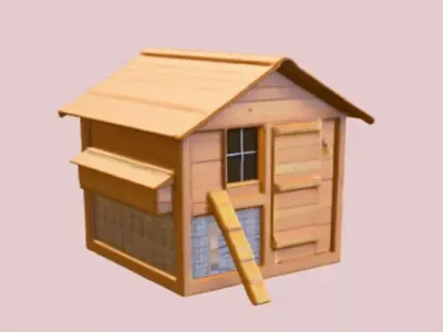 wooden chicken coop 3D model