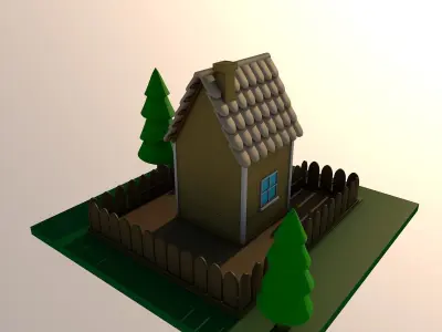 Cartoon house  3D model get