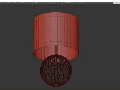 Modern Gold Lattice Table Lamp Low-poly 3D model