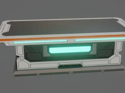 Sci-Fi Work Bench - Low Poly - Game Ready - PBR Low-poly 3D model
