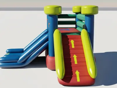 Inflatable 3D model slide for kids Low-poly 3D model