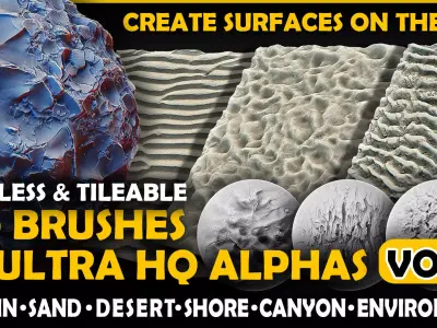 Ultra HQ Terrain Seamless Sculpt Zbrush brushes and Alphas Vol6 3D model