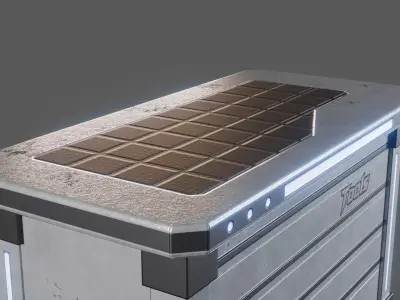 Toolbox Industrial Sci-Fi Workshop Storage Low Poly Game Asset Low-poly 3D model