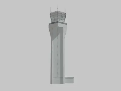  Airport ATC buildings Set 2 Low Poly PBR 