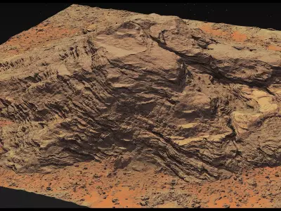 Mars mountains Pack - 8 Gameready Meshes Low-poly 3D model