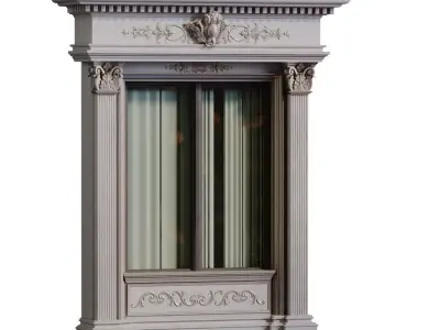  Classic Window Frame set 933 Low-poly 3D model