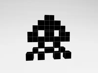 Space Invaders v1 001 Low-poly 3D model