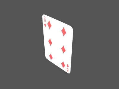 Poker Cards Tiles 6 V1 001 Low-poly 3D model