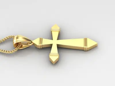 Light Gold 18K Cross Pendant 2CP069 3D print model