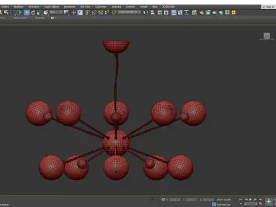 URSA modern 10 light ceiling pendant Low-poly 3D model