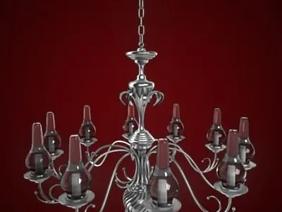 Chandelier silver 3D model