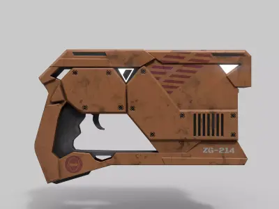 Sci-fi blaster  Low-poly 3D model