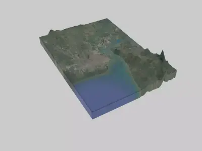 Surabaya City Low-poly 3D model