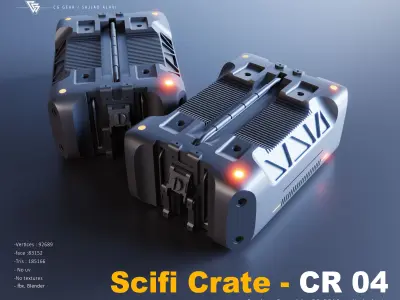 sci fi crate 3D model