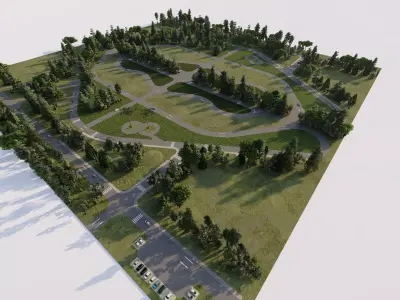 public park-Private Park Landscape 3D model