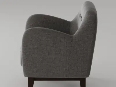 Fabric Upholstered Modern Chair  Low-poly 3D model