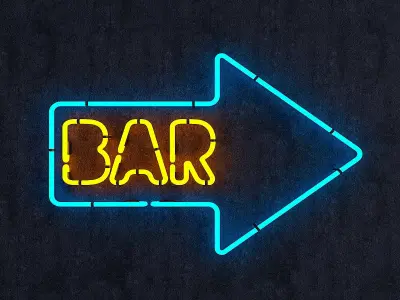 Neon Bar Sign Low-poly 3D model