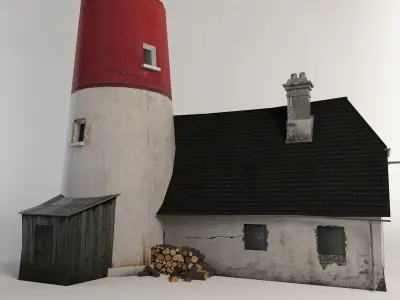 Light house Low-poly 3D model