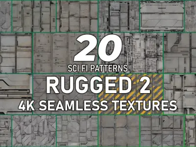 20 Seamless Sci-fi Panels - Rugged 2 Texture