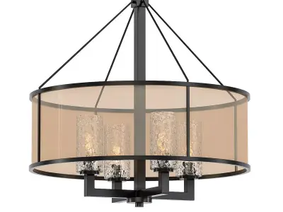 Sutter 4 chandelier with four lights and shade 3D model