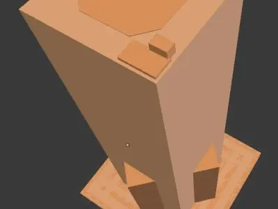 Low poly Skyscraper wooden box Low-poly 3D model