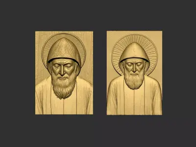 Saint Charbel Bas Relief 3D Model Pack