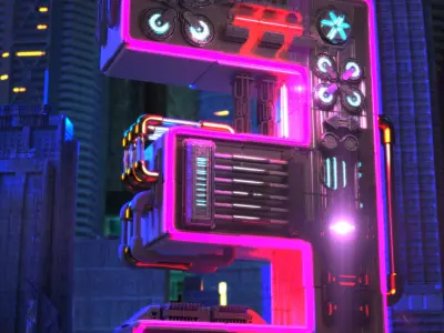 Countdown poster Mechanical style Digital poster 3D model