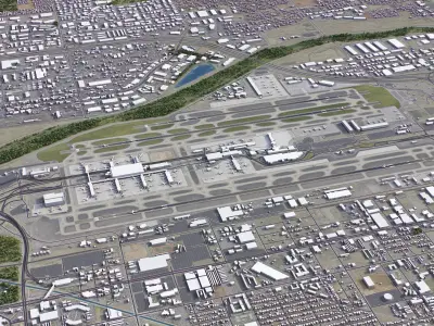 Phoenix - Sky Harbor Airport - PHX Low-poly 3D model