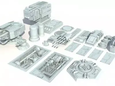 Scifi details and greeble 3D model