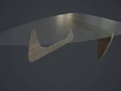 Oval Slightly Dirty Glass Table Low-poly 3D model