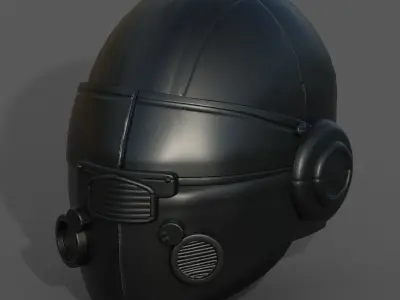 Helmet scifi military combat 3d model low poly  Low-poly 3D model 8