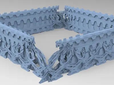 Forest Sci fi fi temple walls  3D model