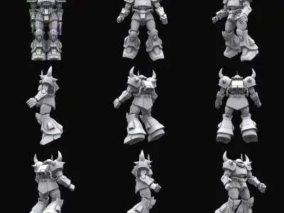 Gundam mobile suit Zeon collection 3D model