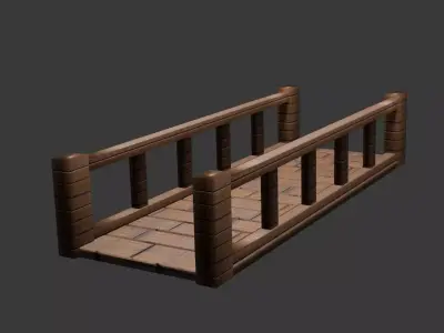 Wooden Bridge Pack 5 Game Ready Environment Assets Low-poly 3D model