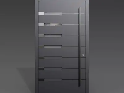 Modern Front Door Set  4 Variants 3D model