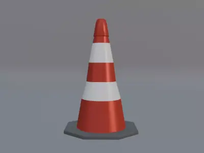  Traffic Cone Low Poly Game Ready Two Prop 3D Model Low-poly 3D model