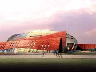 Futuristic Cultural Center with Elliptical Dome 3D model