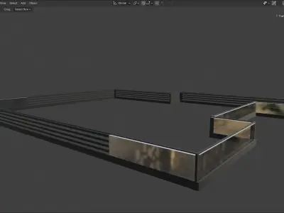 Black Glass railing Low-poly 3D model