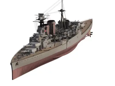 WW2 BRITAIN ROYAL NAVY CRUISER 3D model
