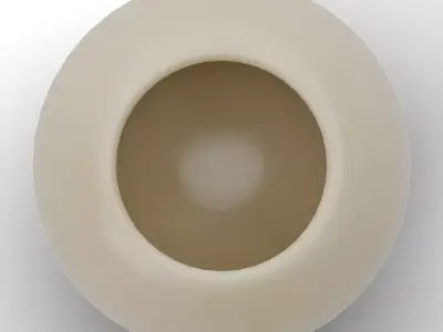 Hand Blown Frosted Art Glass Vase with Multi Color Stripe Low-poly 3D model