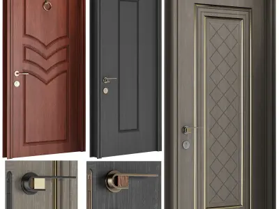 Set Classic Door 09 3D model